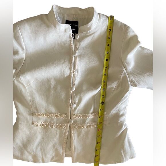 Doncaster collection cropped off white light cream button up jacket approx XXS - Picture 6 of 10